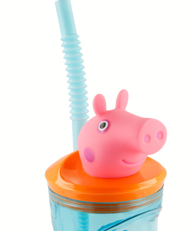 GIM - Gim Παιδικό STOR Ποτήρι 3D με Καλαμάκι PEPPA PIG CORE 360ml 530-48666