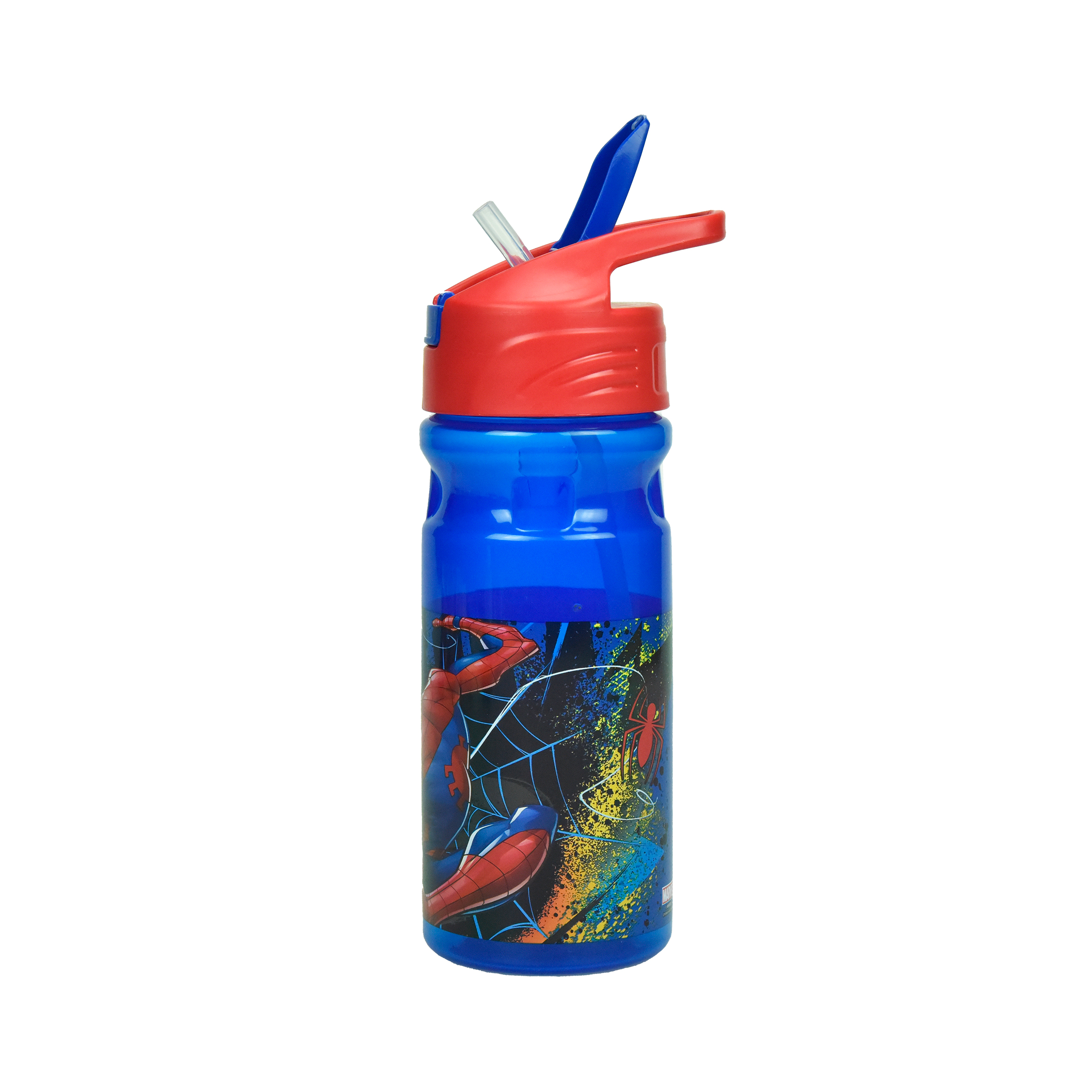 GIM - Gim Παιδικό Πλαστικό Παγούρι FLIP SPIDERMAN BLUE NET 550ml  | Ηλικία 4+  557-13203