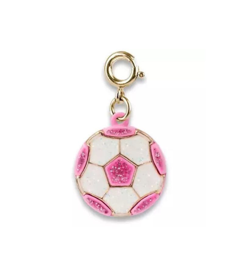 ! Gold Glitter Soccerball Charm   - Γουράκι σε Σχήμα Γκλίτερ Ροζ Μπάλας Ποδοσφαίρου CT01-12