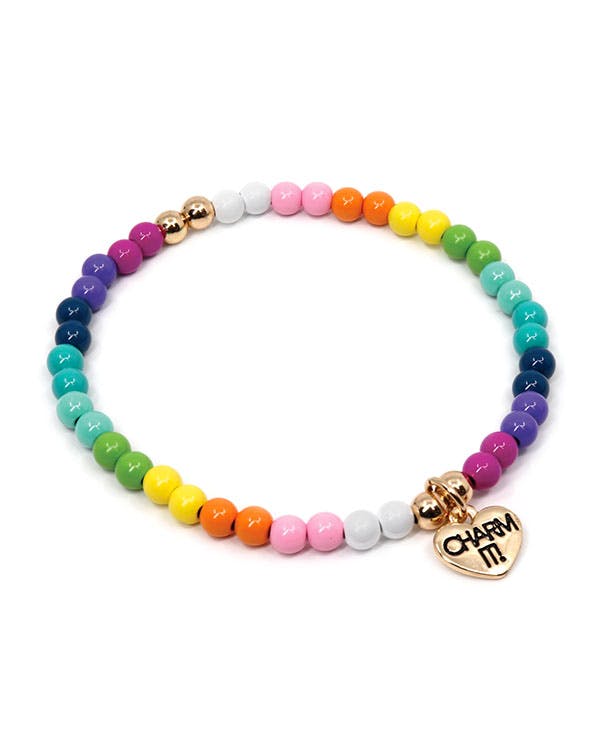 ! 4mm Rainbow Stretch Bead Bracelet - Χρωματιστό Βραχιολάκι  CT08-01