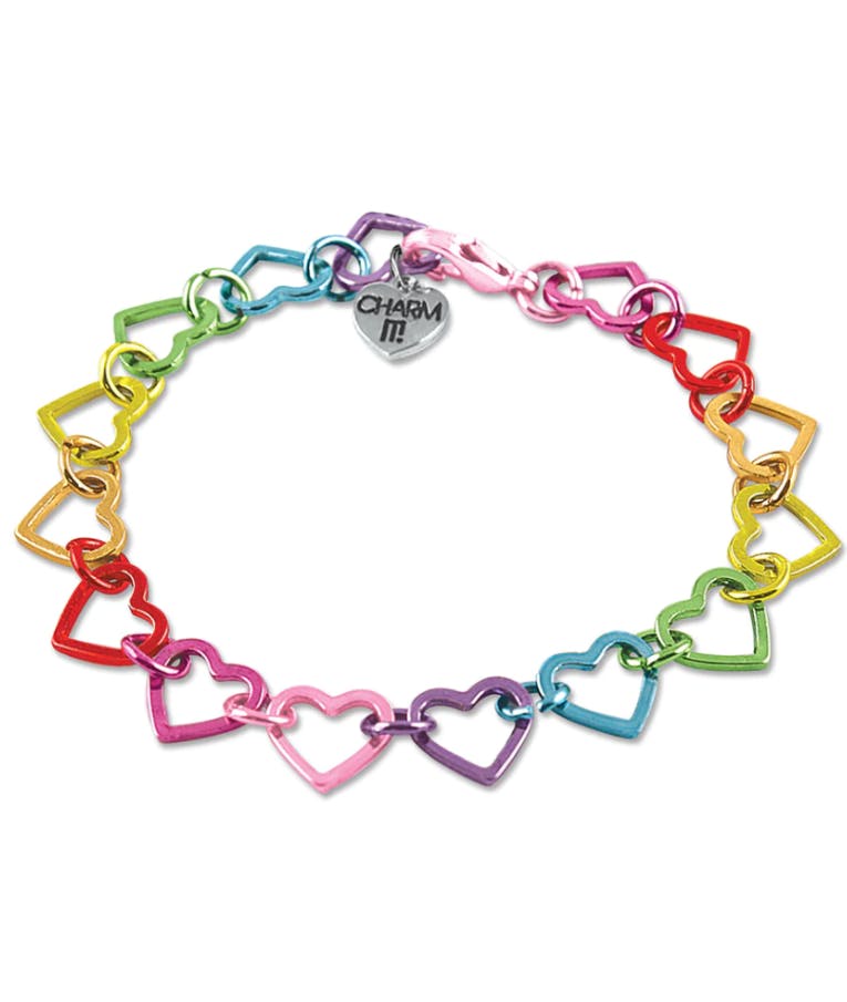 ! Rainbow Heart Link Bracelet - Χρωματιστό Μπρασελέ σε σχήμα Καρδιάς  CT06-01