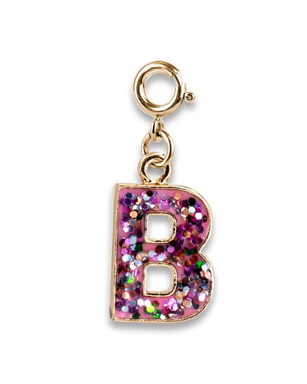 ! Gold Glitter Initials B CHARM  CT01-26