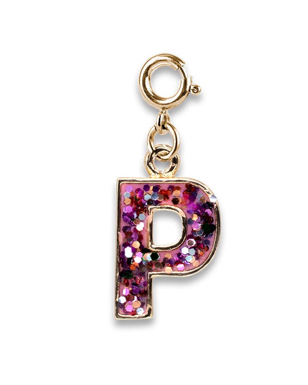 ! Gold Glitter Initials Ρ CHARM  CT01-36