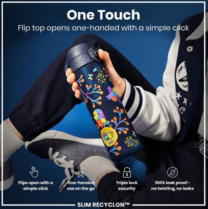 ION8 - Ion8 Leak Proof Slim Sports Water Bottle BIRDS Μπλε Παγούρι 500ml  I8RF500PNBIRDS