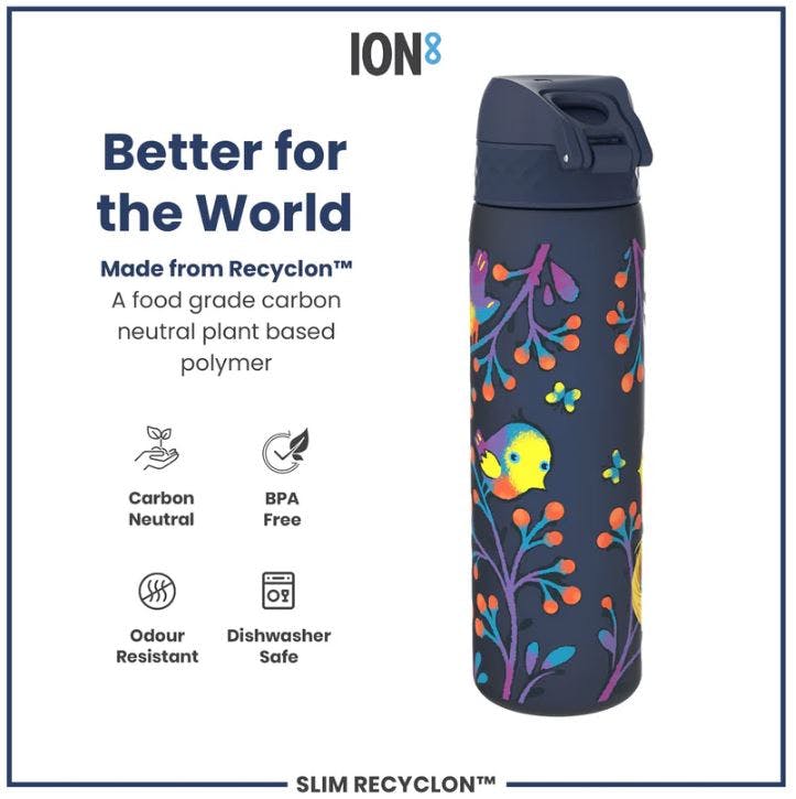 ION8 - Ion8 Leak Proof Slim Sports Water Bottle BIRDS Μπλε Παγούρι 500ml  I8RF500PNBIRDS