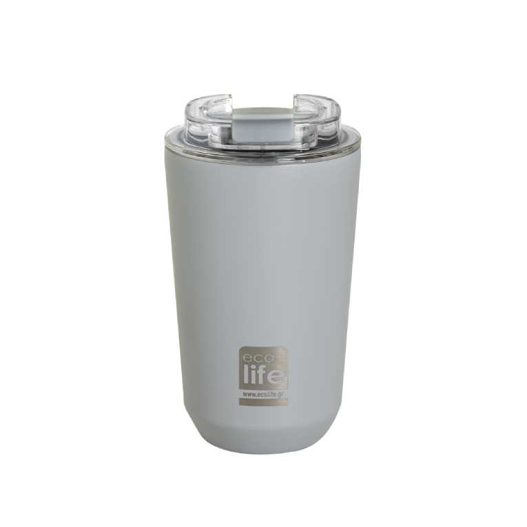 ECOLIFE - Ποτήρι Θερμός για καφέ Ανοιχτό Γκρι 360ml Pure Grey Coffee Thermos 0.36lt 33-BO-4119 Lifegreen