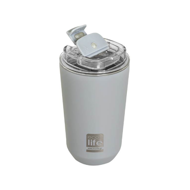 ECOLIFE - Ποτήρι Θερμός για καφέ Ανοιχτό Γκρι 360ml Pure Grey Coffee Thermos 0.36lt 33-BO-4119 Lifegreen