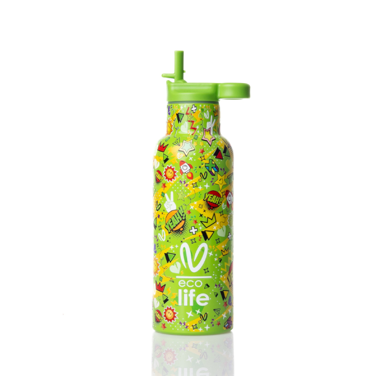 ECOLIFE - Lifegreen Μεταλλικό Μπουκάλι Thermos VASILIKI - BOROLA  Χρώμα Πράσινο  33-BO-2320