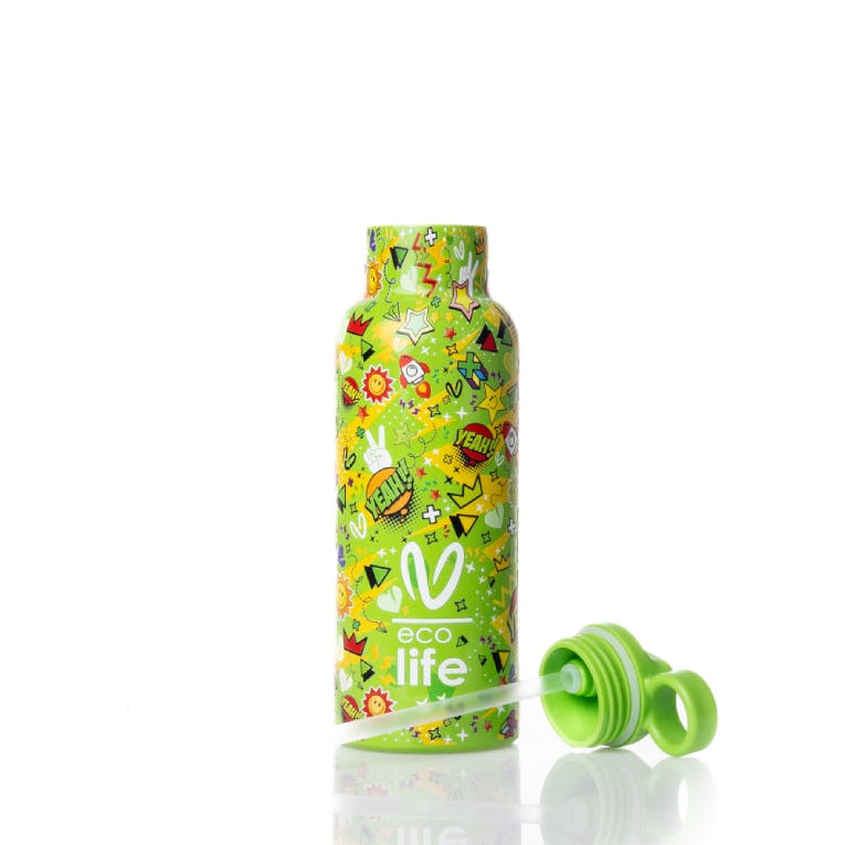 ECOLIFE - Lifegreen Μεταλλικό Μπουκάλι Thermos VASILIKI - BOROLA  Χρώμα Πράσινο  33-BO-2320