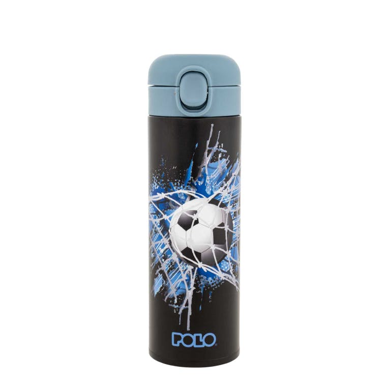 Polo Ανοξείδωτο Μπουκάλι Θερμός 500 ml STAINLESS STEEL JUNIOR FOOTBALL με Καλαμάκι και ασφάλεια 9-49-005-8359