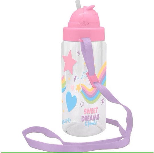 KIDS Tritan Bottle with Strap SWEET DREAMS 500ml Παιδικό Παγούρι από Τρίταν με Καλαμάκι KL11514