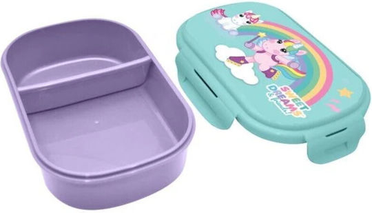SWEET DREAMS & FRIENDS - Kids Rectangular Lunch Box with Cutlery SWEET DREAMS Φαγητοδοχείο με Χώρισμα και Πηρούνι  KL11515