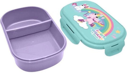 SWEET DREAMS & FRIENDS - Kids Rectangular Lunch Box with Cutlery SWEET DREAMS Φαγητοδοχείο με Χώρισμα και Πηρούνι  KL11515