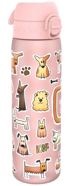 Ion8 Leak Proof Slim Sports Water Bottle Dogs Κουτάβια Ροζ Παγούρι 500ml  I8RF500PPDOGS