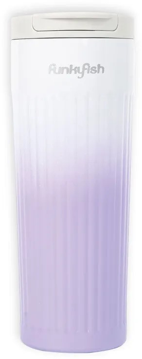 FunkyFish Drinking Cup Gradient Purple Παγούρι-Ποτήρι απο Ανοξείδωτο Ατσάλι Λευκό-Μωβ 500ml 300-30153