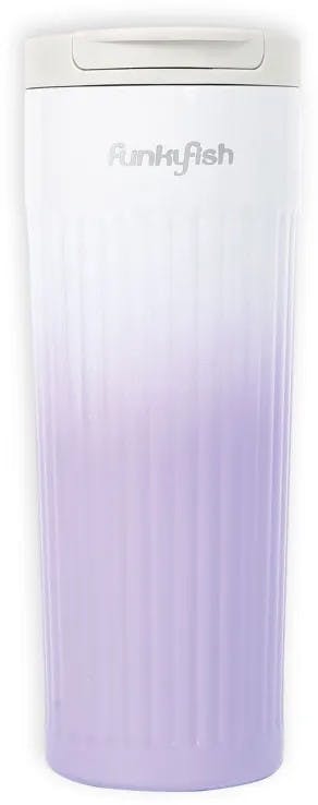 FunkyFish Drinking Cup Gradient Purple Παγούρι-Ποτήρι απο Ανοξείδωτο Ατσάλι Λευκό-Μωβ 500ml  300-30153