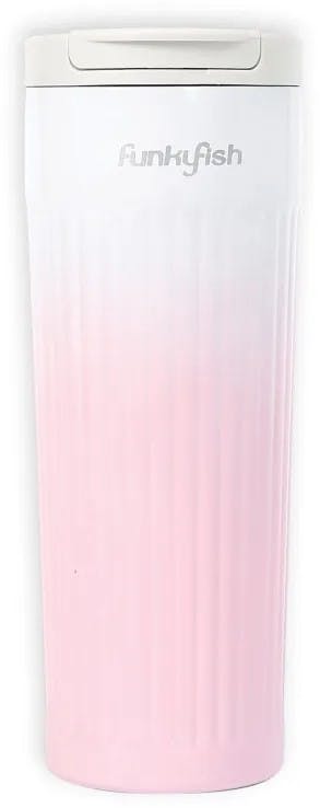 FunkyFish Drinking Cup Gradient Pink Παγούρι-Ποτήρι απο Ανοξείδωτο Ατσάλι Λευκό-Ροζ 500ml  300-30152