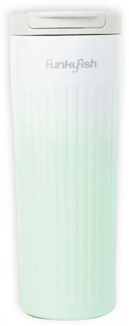 FunkyFish Drinking Cup Gradient Green Παγούρι-Ποτήρι απο Ανοξείδωτο Ατσάλι Λευκό-Λαχανί 500ml 300-30151
