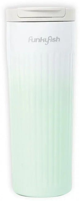 FunkyFish Drinking Cup Gradient Green Παγούρι-Ποτήρι απο Ανοξείδωτο Ατσάλι Λευκό-Λαχανί 500ml  300-30151