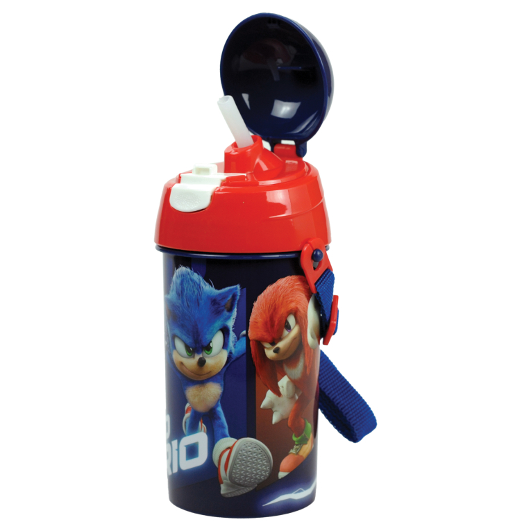 GIM - Gim Πλαστικό Παγούρι FD SONIC 3 THE HEDGEHOG με καλαμάκι και κορδόνι  500ml  BPA FREE  572-54209