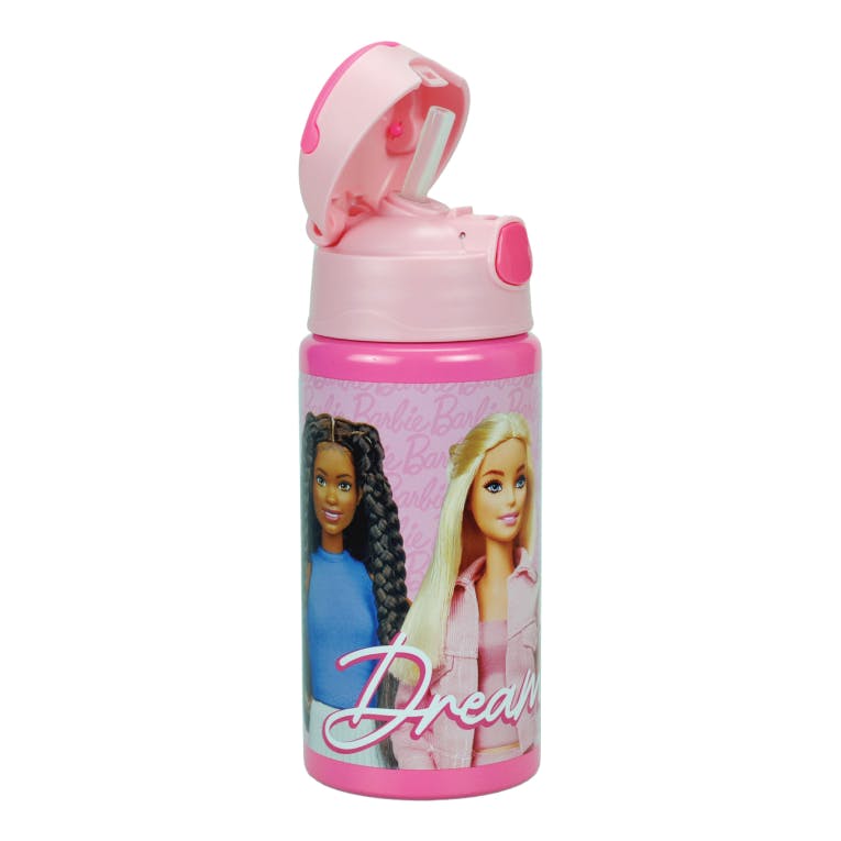 Gim Παγούρι Αλουμινίου Flip BARBIE 500ml με καλαμάκι, κουμπί ανοίγματός και λαβή 571-22248