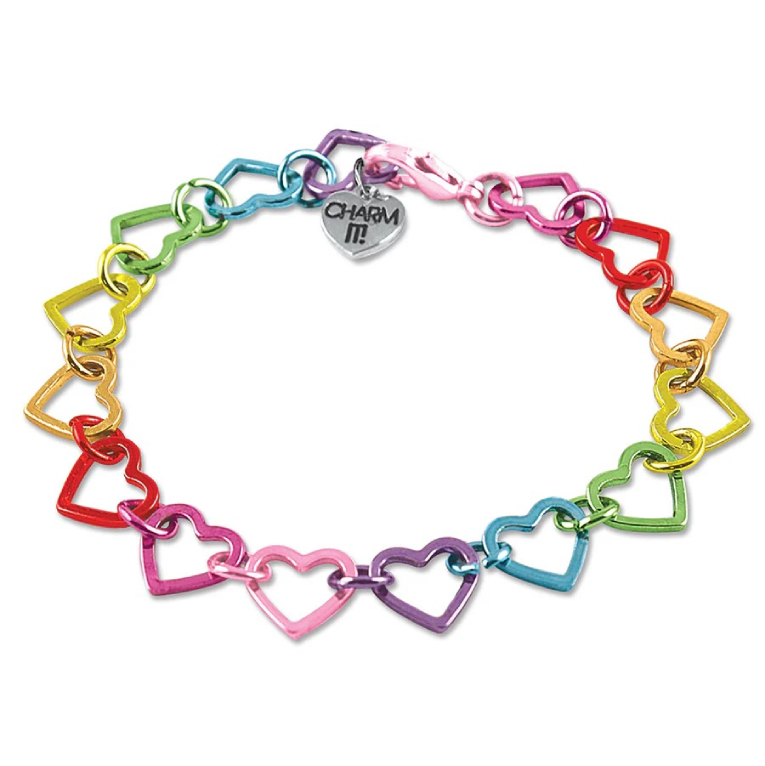 ! Rainbow Heart Link Bracelet - Χρωματιστό Βραχιολάκι Καρδούλες CT07-08