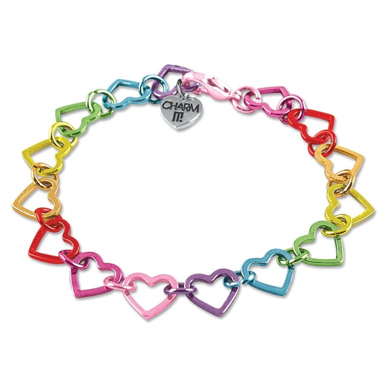 CHARM IT - Charm it! Rainbow Heart Link Bracelet - Χρωματιστό Βραχιολάκι Καρδούλες CT07-08