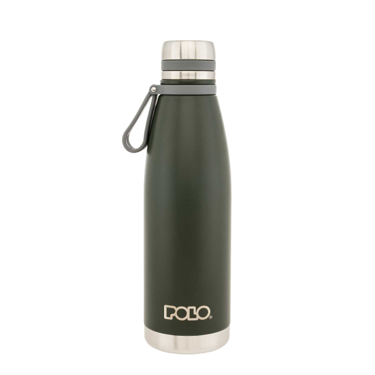 Polo Ανοιξείδωτο Μπουκάλι Θερμός 1.1 λίτρων Thermos Inox 1.1lt χρώμα Χακί 9-49-019-6500