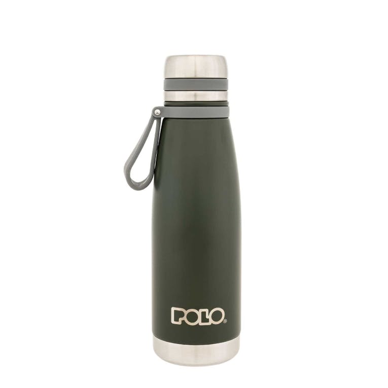 Polo Ανοιξείδωτο Μπουκάλι Θερμός Thermos Inox 650ml χρώμα Χακί 9-49-009-6500