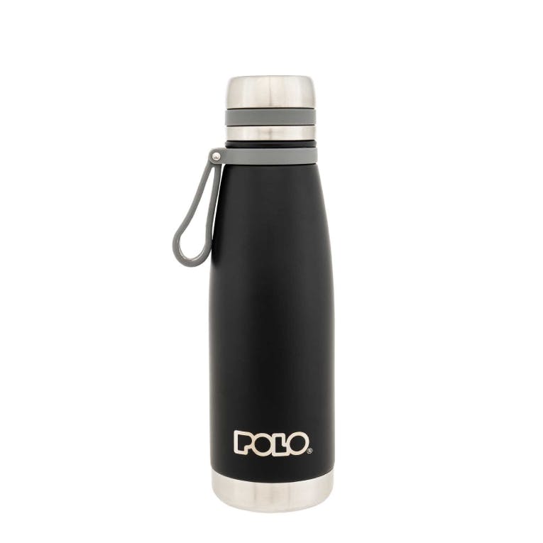 Polo Ανοιξείδωτο Μπουκάλι Θερμός Thermos Inox 650ml χρώμα Μαύρο 9-49-009-2000