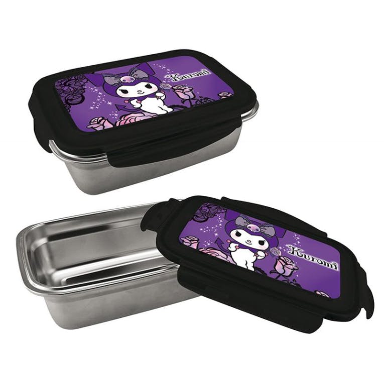 PURPLE KUROMI Δοχείο Φαγητού Φαγητοδοχείο εσωτερικά Ανοξείδωτο με χώρισμα 2 χρήσεων 19x14x7 880 ml 252423