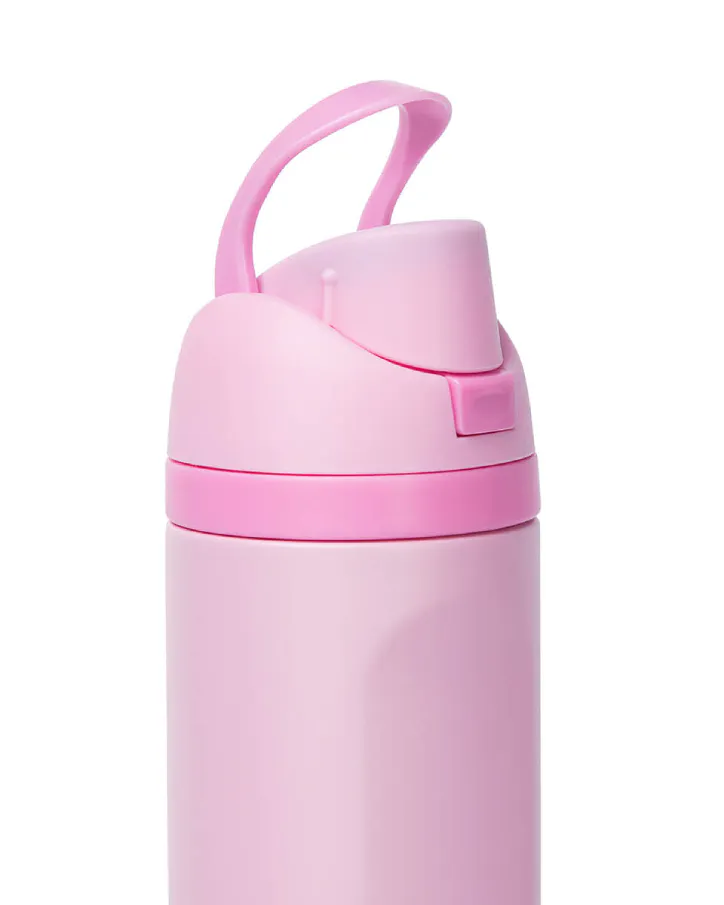 YOLO - Μπουκάλι Θερμός από Ανοξείδωτο Ατσάλι με Στόμιο και Καλαμάκι 2 σε 1 Stainless Steel Χρώμα Ροζ PINK 700ml 90583