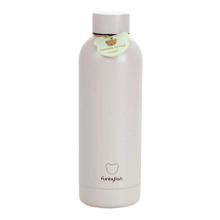FunkyFish Drinking Bottle Beige Παγούρι-Ποτήρι απο Ανοξείδωτο Ατσάλι Double Wall 500ml  300-30323