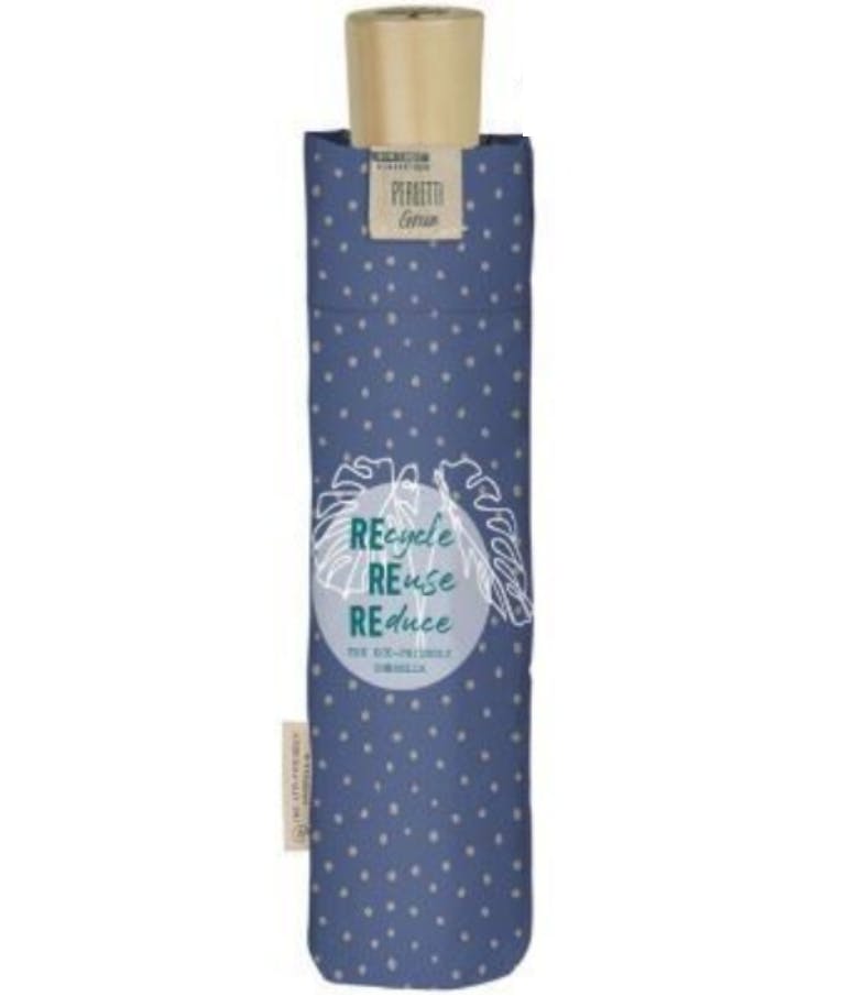Ομπρέλα Μίνι Σπαστή Γυναικεία GREEN LINE Πουά Χρώματα Μπλε 19113