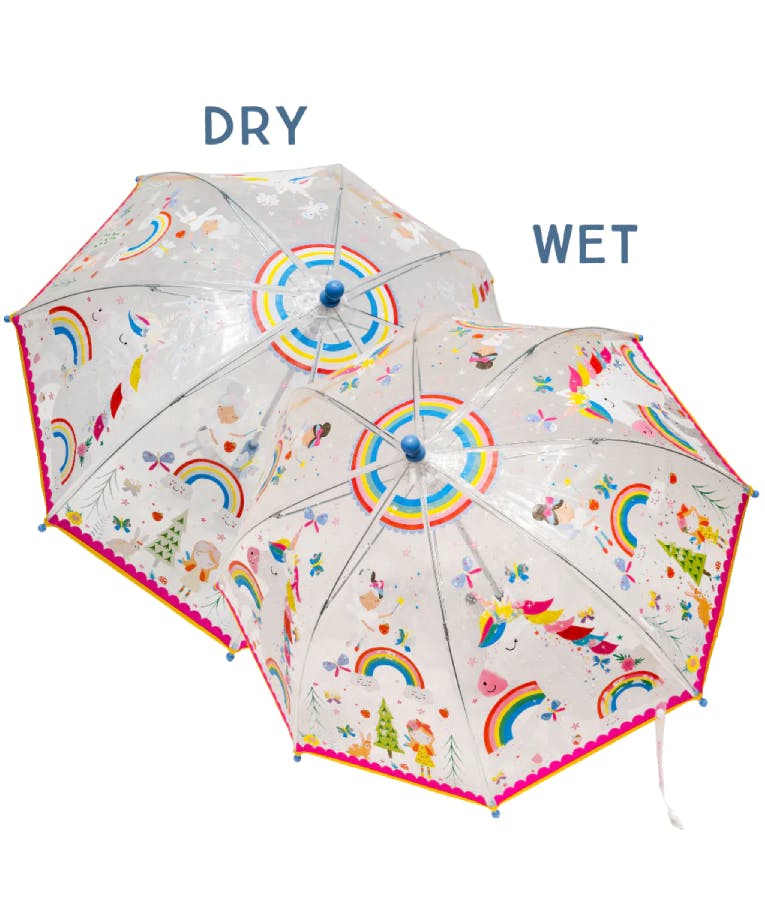 Floss&Rock Transparent Color Change Umbrella Rainbow Ομπρέλα που Αλλάζει Χρώμα στη Βροχή Ουράνιο Τόξο Ηλικία 3+   45P6508