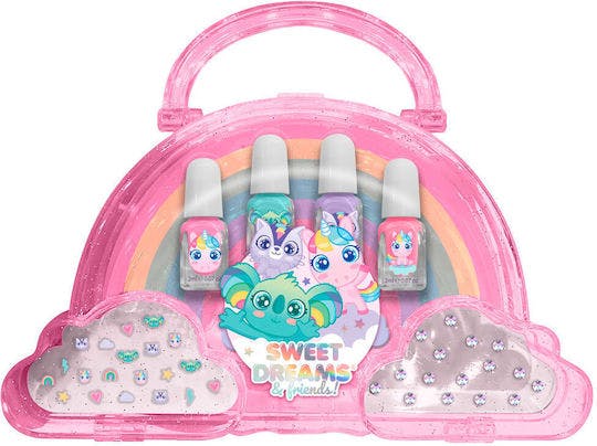 Kids Set Cosmetic Case SWEET DREAMS Σετ Βερνίκια Νυχιών και Στολισμός Νυχιών Ηλικία 3+ KL11627