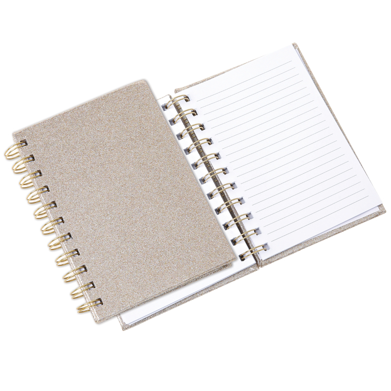  Notebook A6 15x10 Spiral Cherry Blossom Σημειωματάριο Χρυσό Σπιράλ Ριγέ 300-31011