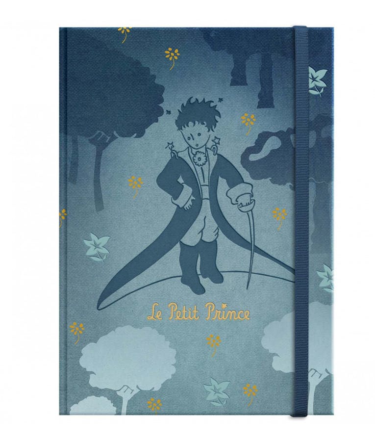 Σημειωματάριο Μικρός Πρίγκηπας Le Petit Prince Μπλε Σκληρό Εξώφυλλο Με Λάστιχο 80 φύλλων 100γρ με κρεμ Σελίδες  12x17 LPP-17-07