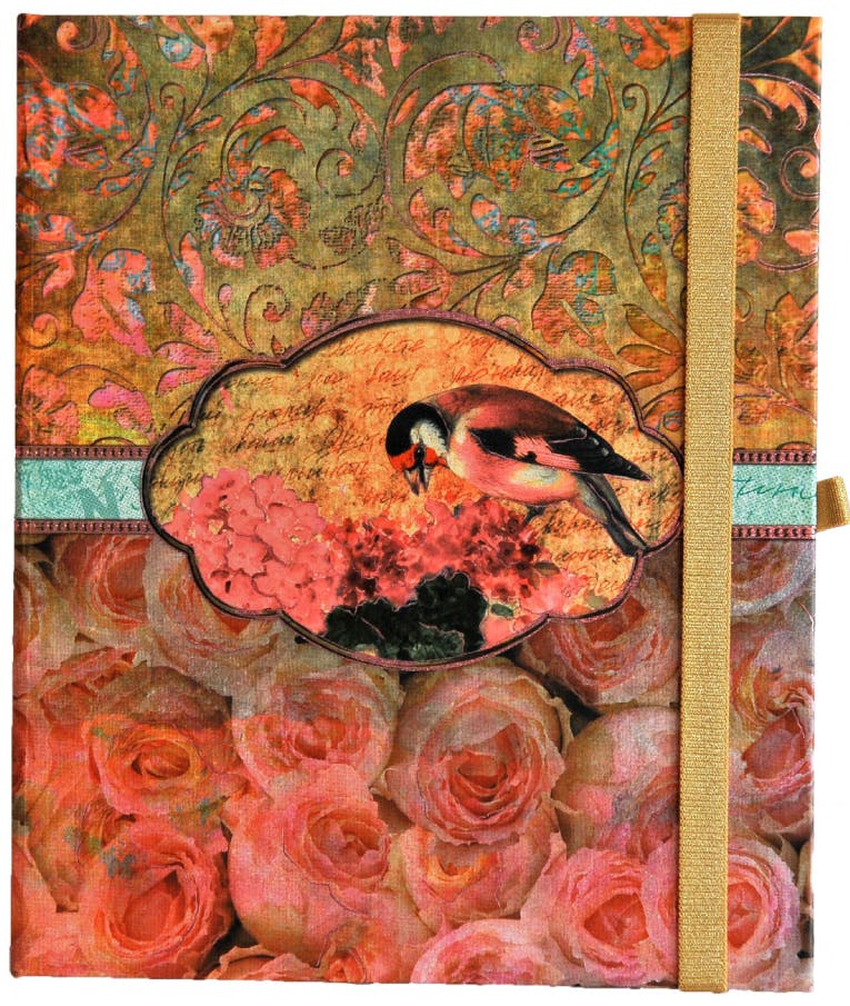Σημειωματάριο Σκληρόδετο Liberta Floral | 17x21 εκ. Με λάστιχο 80 φύλλων κρεμ 100γρ NB-20-FLO-CU