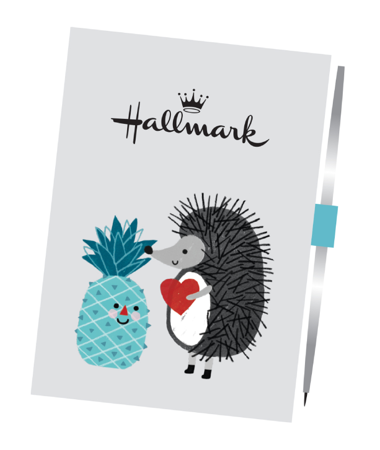 HALLMARK - Hallmark Σημειωματάριο PINEAPPLE Σκληρόδετο  Ριγέ με Στυλό A6 333-05006