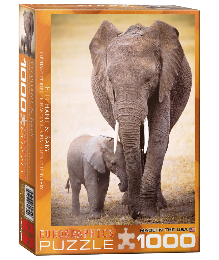 EUROGRAPHICS - Puzzle Παζλ Elephant & Baby Save the planet Collection 1000 Τεμ. 6000-0270  48x68