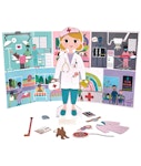 Floss & Rock Wooden Magnetic Dress Up Florence Doctor (2 Scenes)- Μαγνητικό Παιχνίδι Κούκλα Florence Γιατρός για 3+ Ετών 44P6442