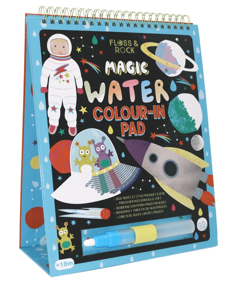  WATERCARD EASEL AND PEN-Space Magic Water Pad Flipbook - Μπλοκ Ζωγραφικής Μαγικές Χρωμοσελίδες 3+ 43P6392