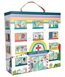 Floss & Rock Wooden Construction Playbox Happy Hospital - Ξυλινο PLaybox Χαρούμενο Νοσοκομείο 16 φιγούρες Ηλικία 3+   44P6425