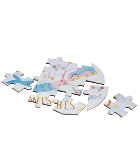 FLOSS & ROCK - Floss & Rock 80pcs Fantasy Puzzle Unicorn BUTTERFLY" SHAPED - Παζλ Μονόκεροι 80 τμχ Ηλικία 5+ 38P3436