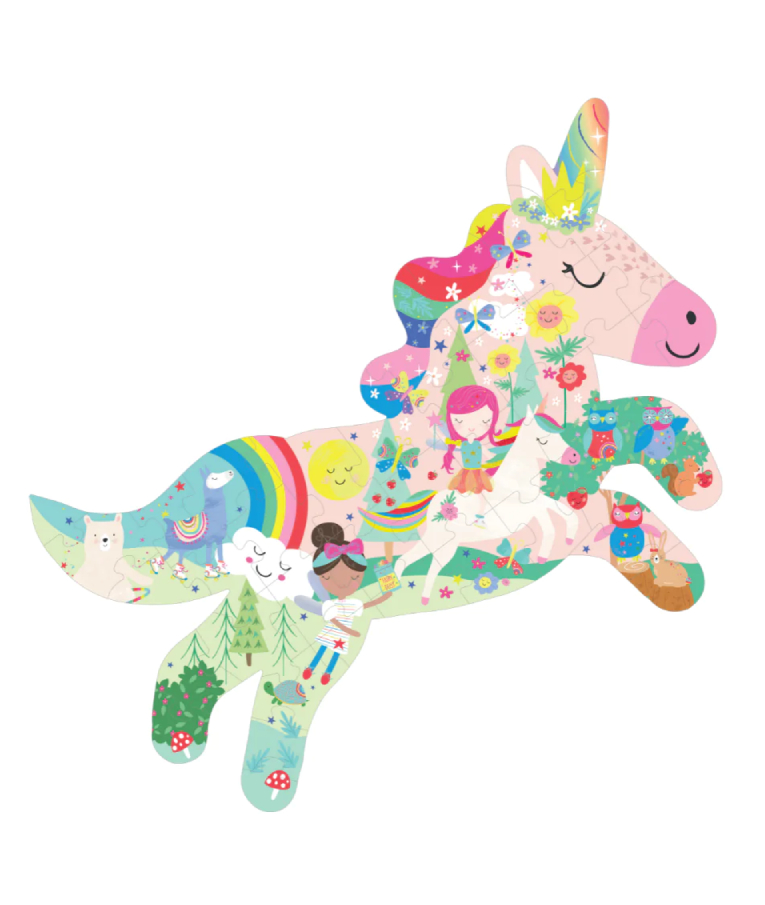 FLOSS & ROCK - Floss & Rock Fairy 40pcs Rainbow Unicorn Puzzle - Παζλ Ουράνιο Τοξο Μονόκερος 40 τμχ Ηλικία 3+  JIGSAW 45P6459