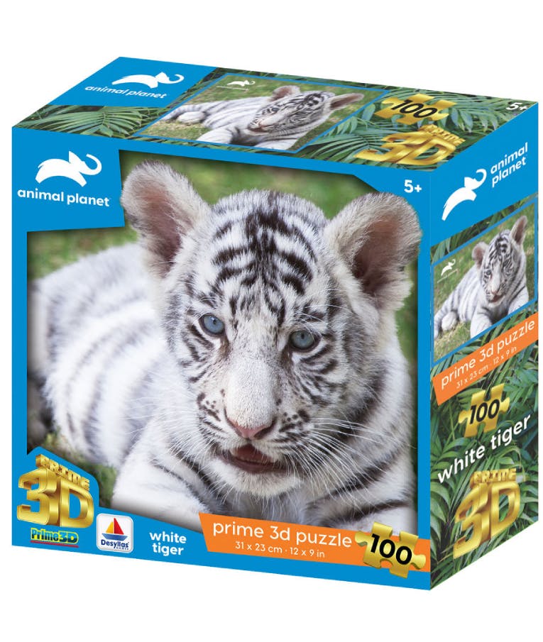 DESYLLAS - Puzzle Παζλ PRIME 3D PUZZLE WHITE TIGER Desyllas Games 100 τεμ  31*23 cm Ηλικία 5+  410017