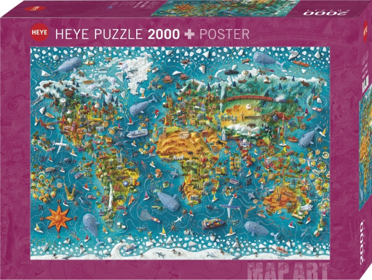 HEYE - Heye Puzzle Παζλ MAP ART MINIATURE WORLD  2000 τεμ. 97x69cm  29983