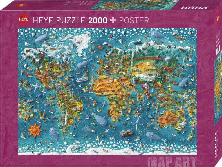 Heye Puzzle Παζλ MAP ART MINIATURE WORLD  2000 τεμ. 97x69cm  29983