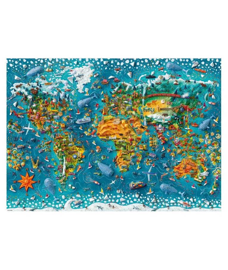 HEYE - Heye Puzzle Παζλ MAP ART MINIATURE WORLD  2000 τεμ. 97x69cm  29983